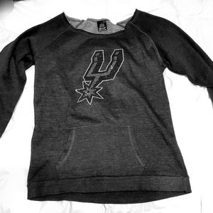L Authentic NBA Charcoal San Antonio Spurs Sweatshirt